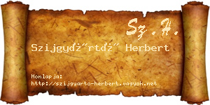 Szijgyártó Herbert névjegykártya